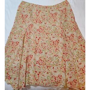 Vintage Apostrophe Skirt Womens Size 18W Handkerchief Hem 5 Panels Cream Lined